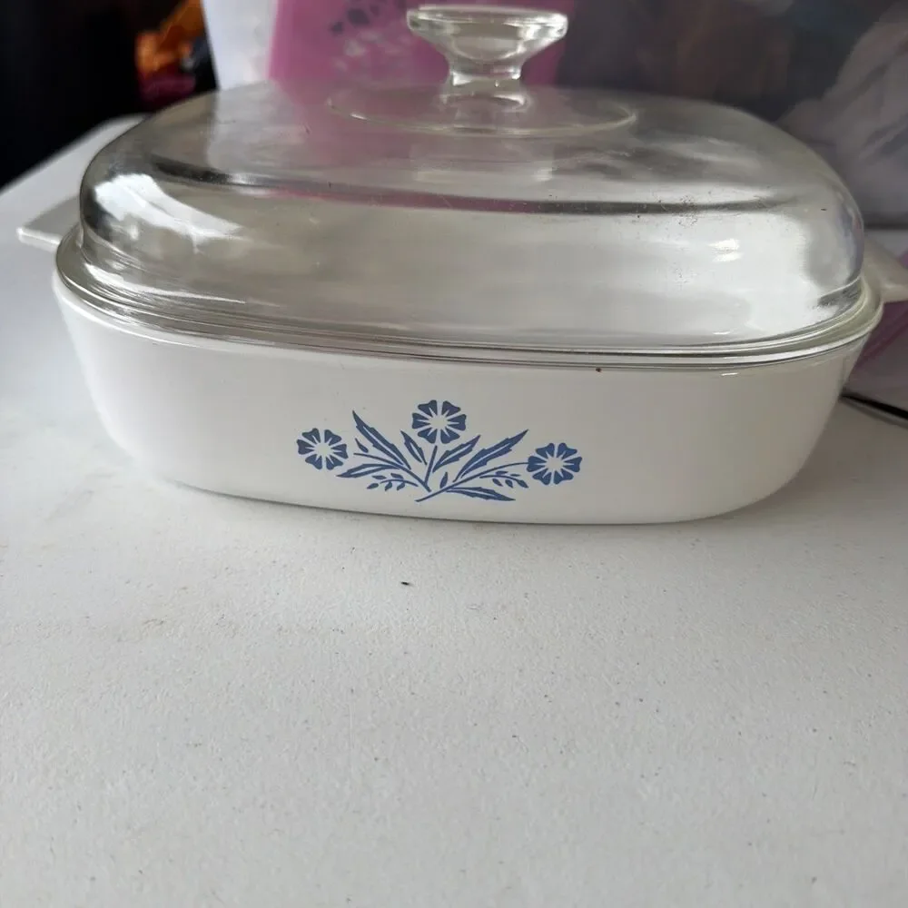 Vintage Corning Ware A-10-B Blue Cornflower 2.5 Qt Casserole Dish Read, See Pics